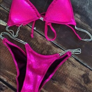Hot pink competition bikini
